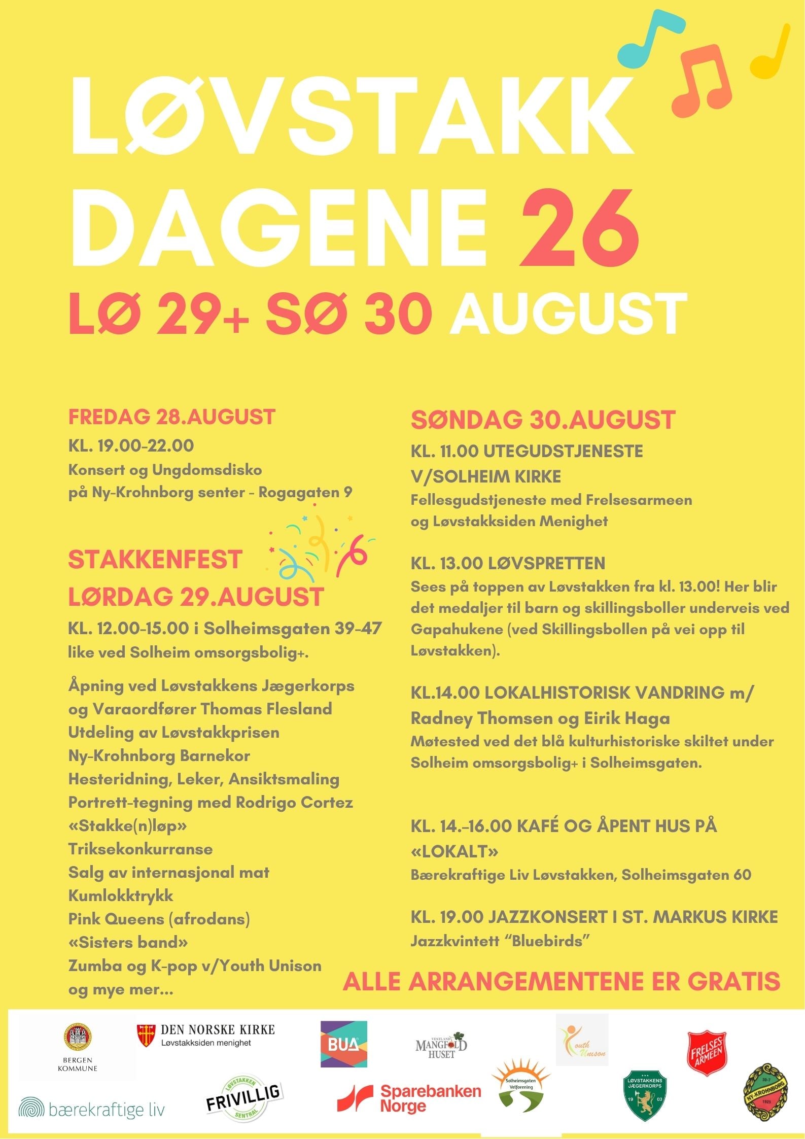 Plakat med program for L&oslash;vstakkdagene 2026
