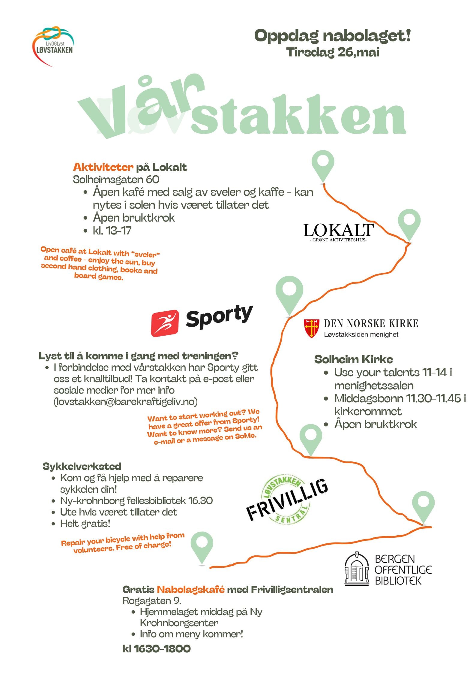 Kart med rute &aring; g&aring; p&aring; arrangementet V&aring;rstakken