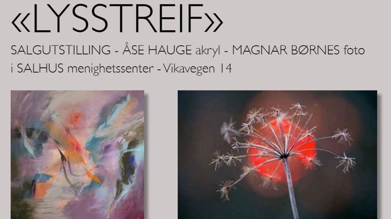 "Lysstreif" -Salgsutstilling Åse Hauge og Magnar Børnes fredag 4. og lørdag 5. november 2022