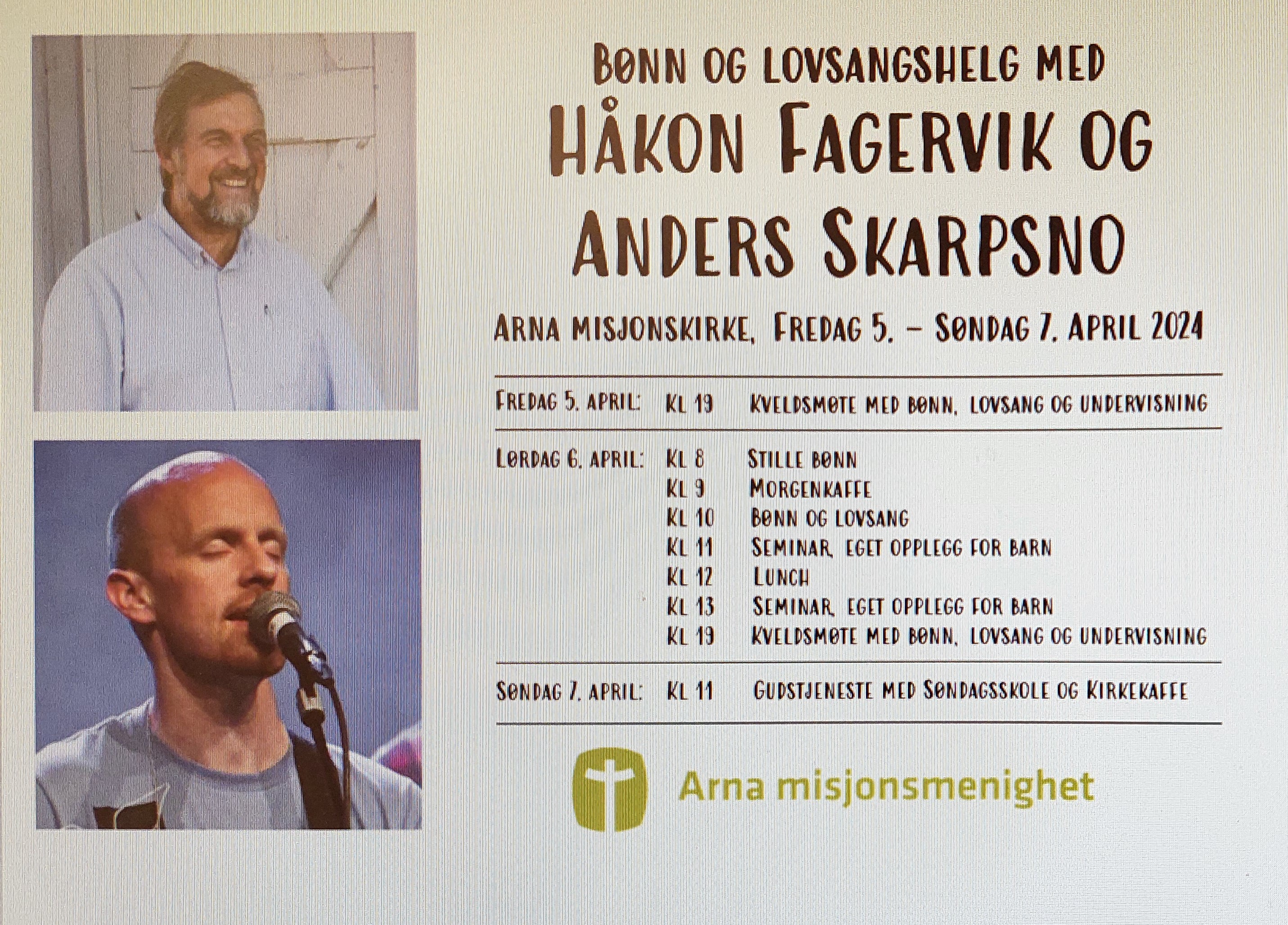 B&#248;ne- og lovsongshelg i Arna misjonsmenighet