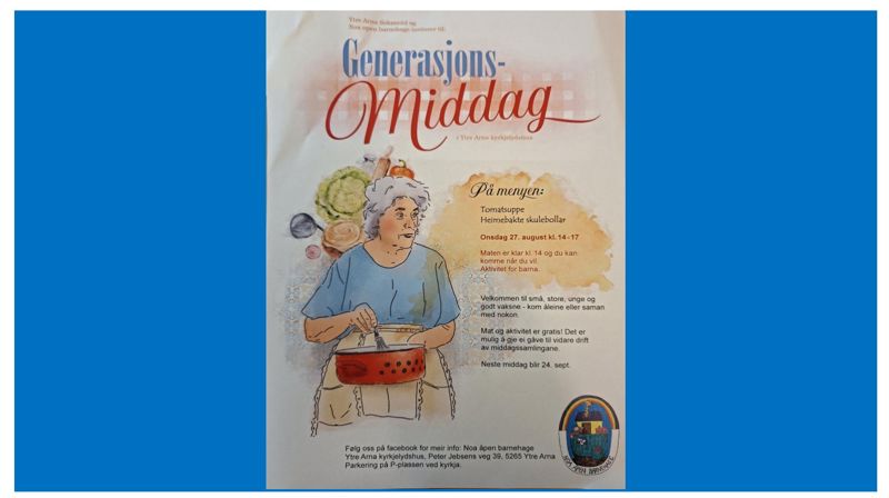 Meny: Tomatsuppe, heimebaka skulebollar og kaffi