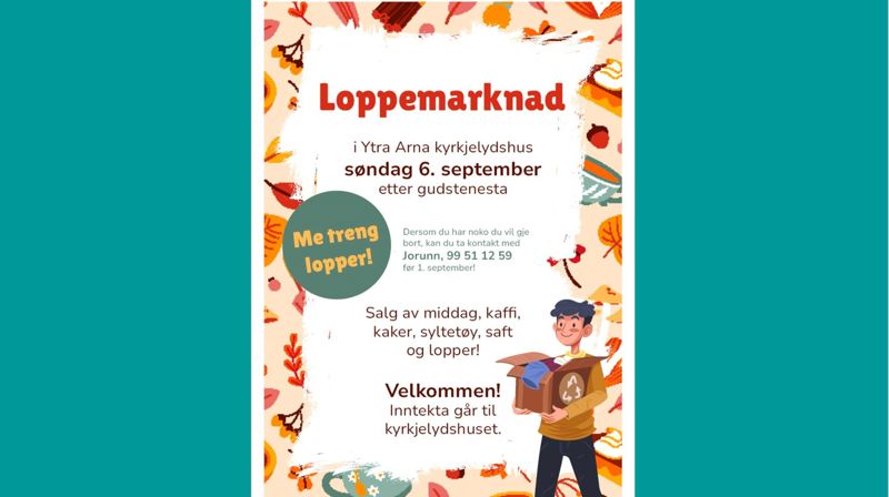 Loppemarknad i kyrkjelydshuset