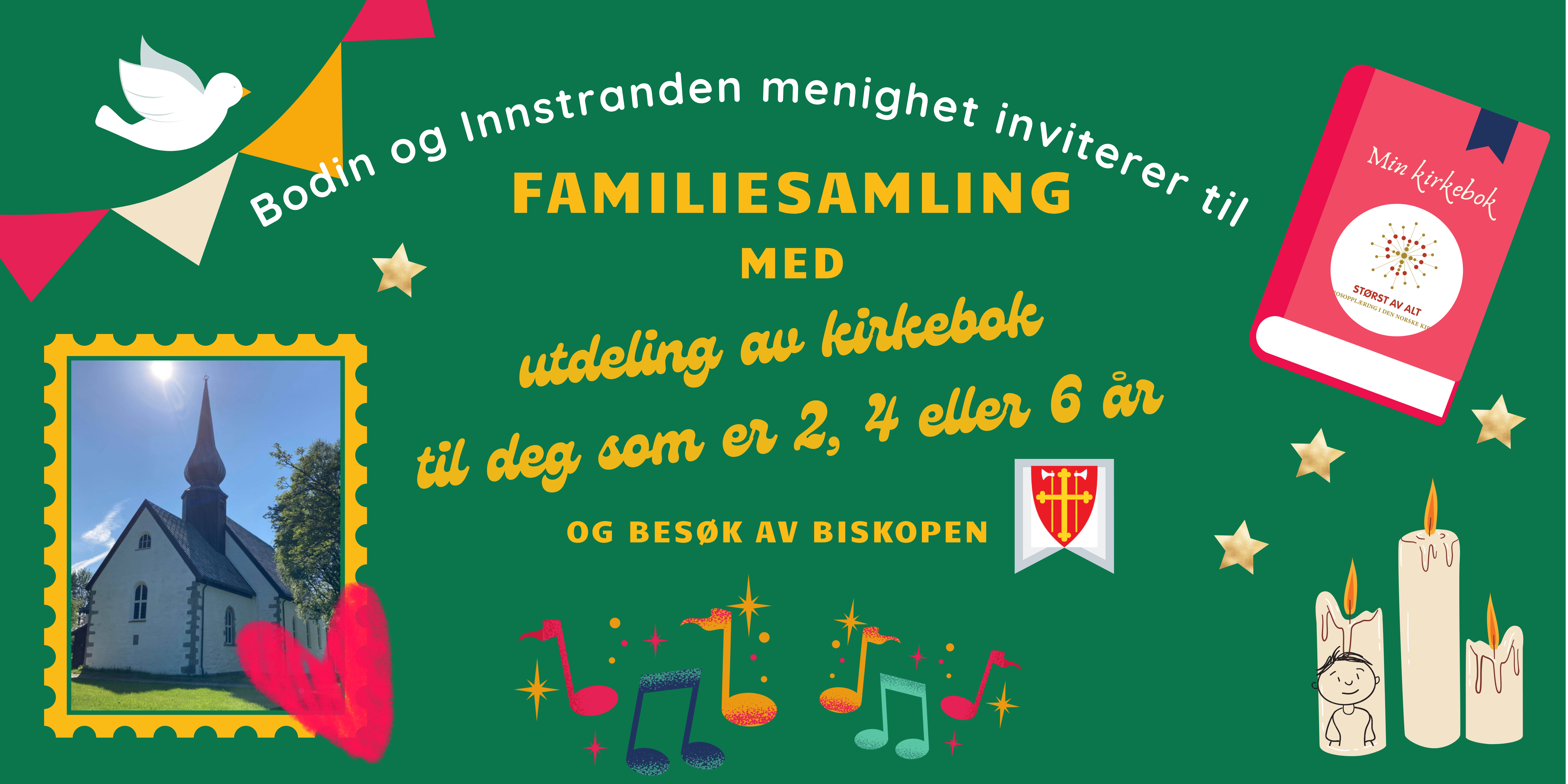Velkommen til familiesamling i Bodin kirke lørdag 20.november kl 11-13