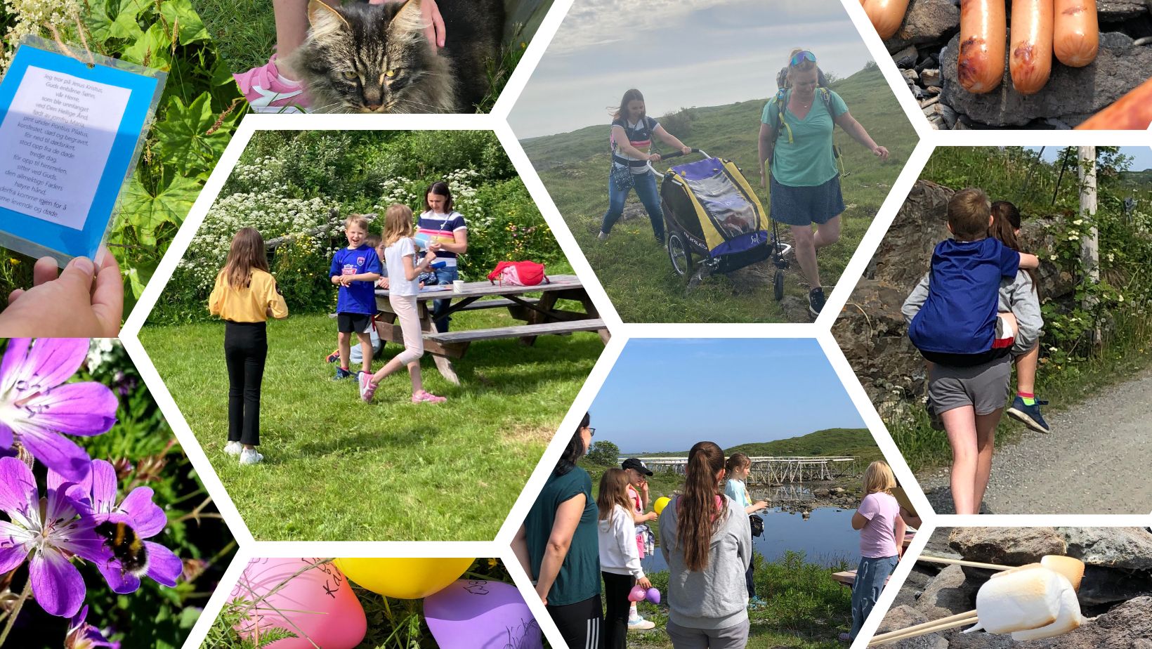 Ulike aktiviteter for ungene i Væran, kollage av S.Persson