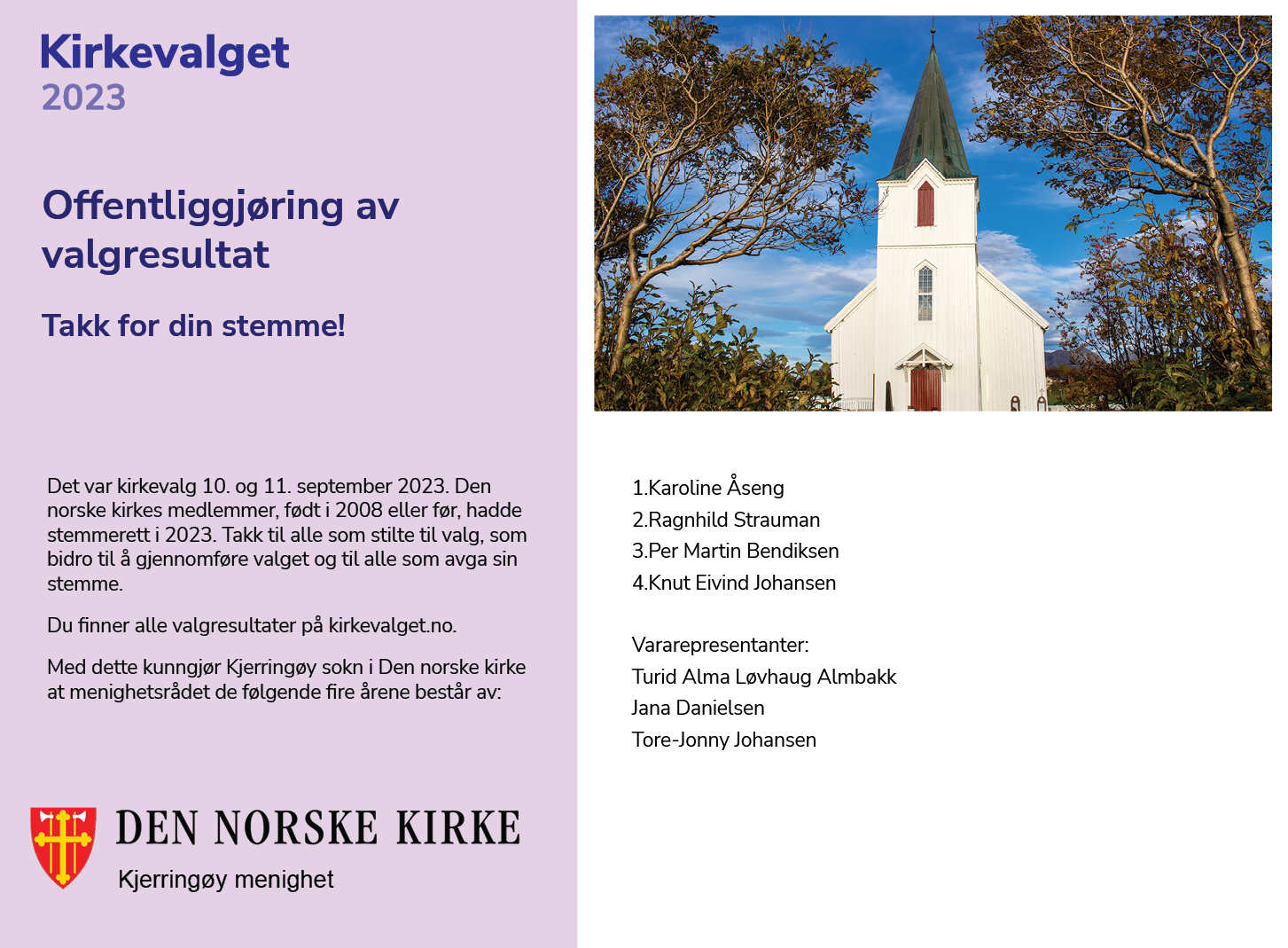 Kirkevalg 2023 - Kjerringøy menighetsråd