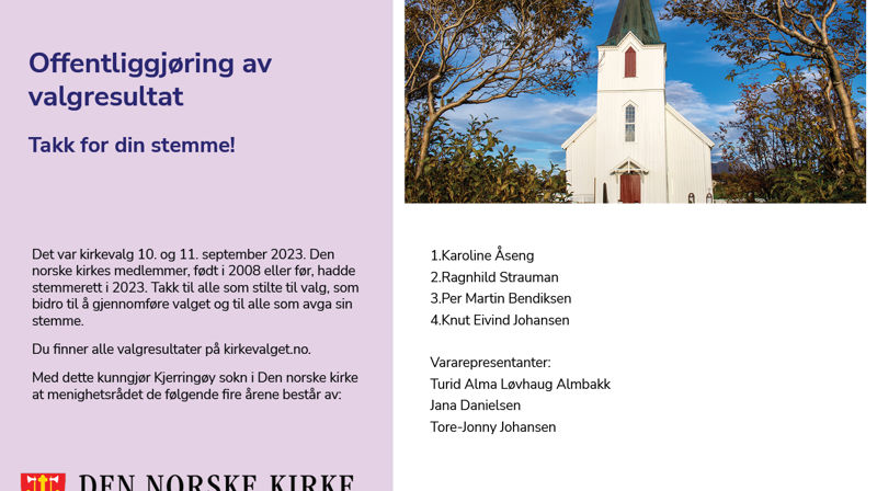 Kirkevalg 2023 - Kjerringøy menighetsråd