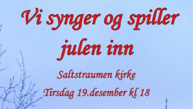 Overskrift plakat til vi synger og spiller julen inn.