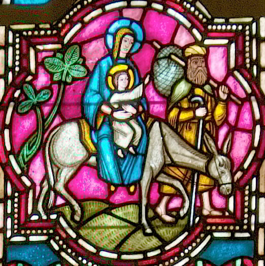 detail of stained glass windows