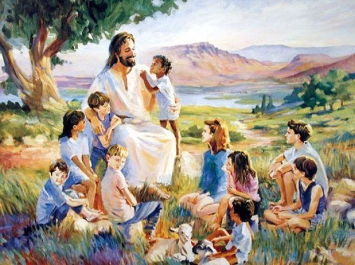Illuastasjon av Jesus og barna