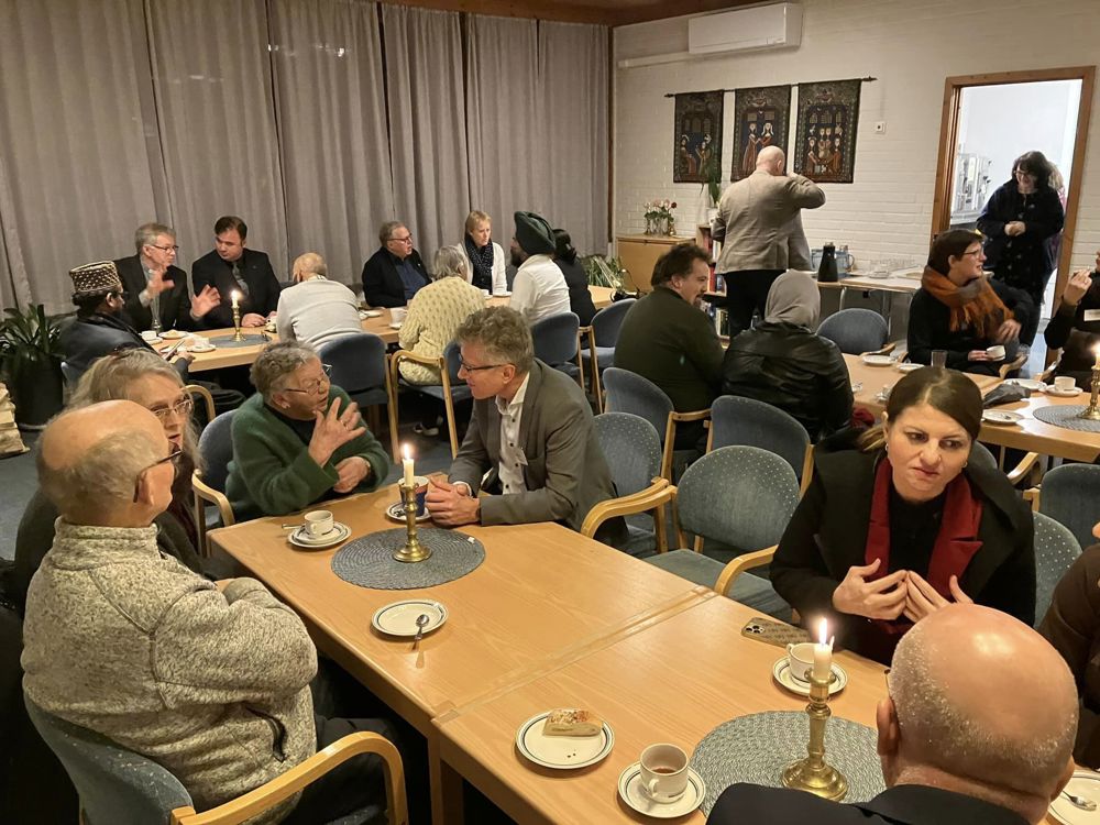 Peisestua i Fjell kirke etter kulturkvelden 26. januar