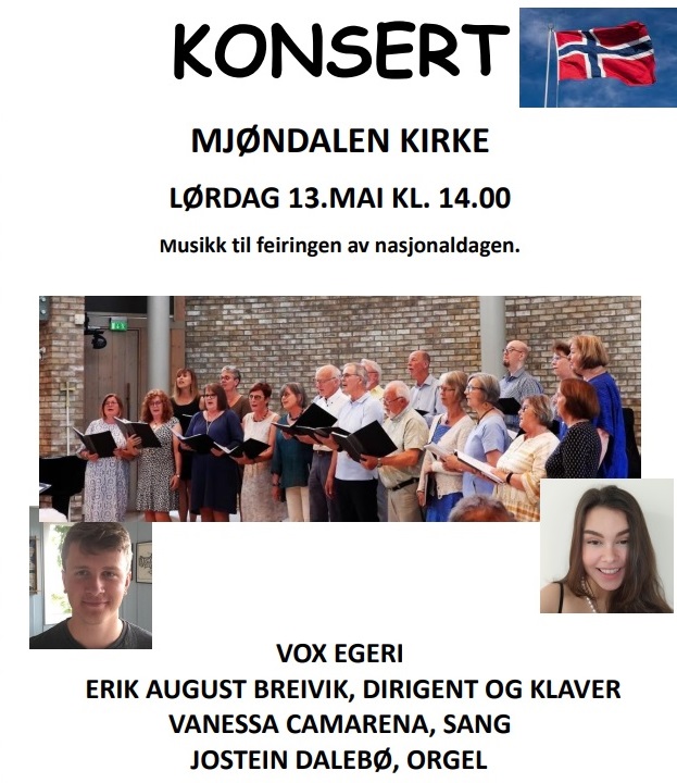 Konsert 13. mai i Mjøndalen kirke