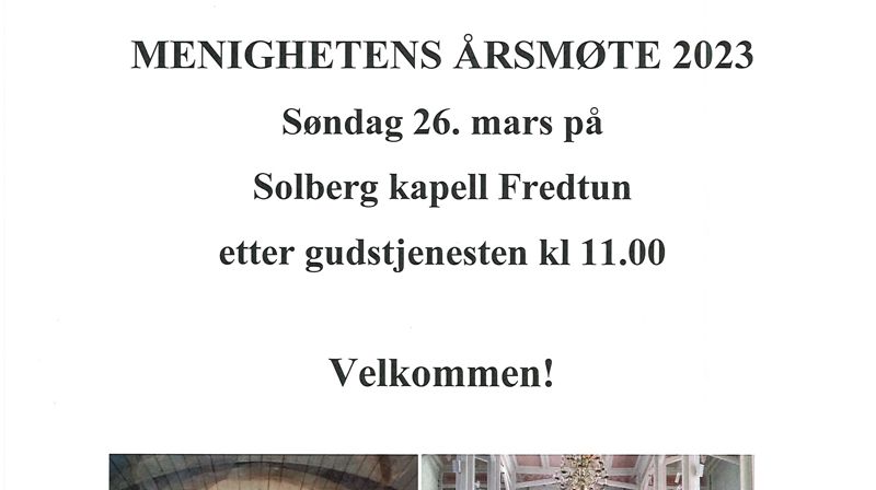 Velkommen til menighetens årsmøte 