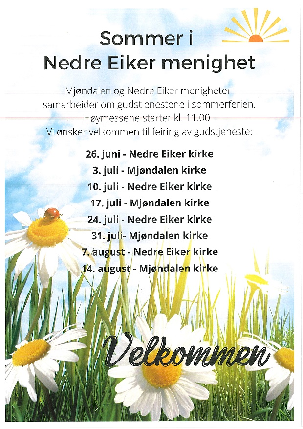 Sommer i Nedre Eiker og Mjøndalen menigheter