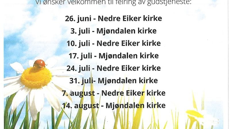 Sommer i Nedre Eiker og Mjøndalen menigheter