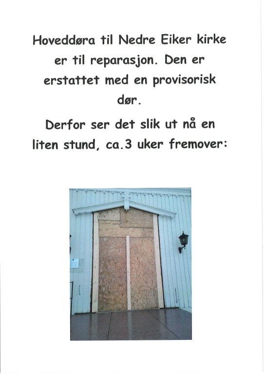 Hoveddøra til Nedre Eiker kirke