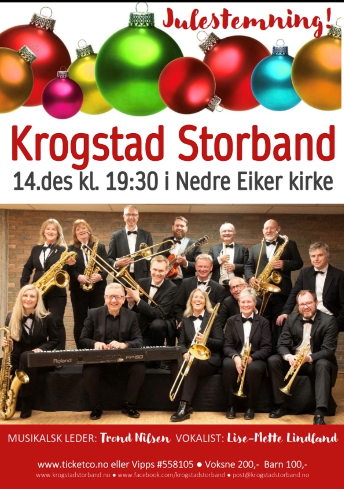 Krogstad Storband i Nedre Eiker kirke 14. desember kl. 19.30