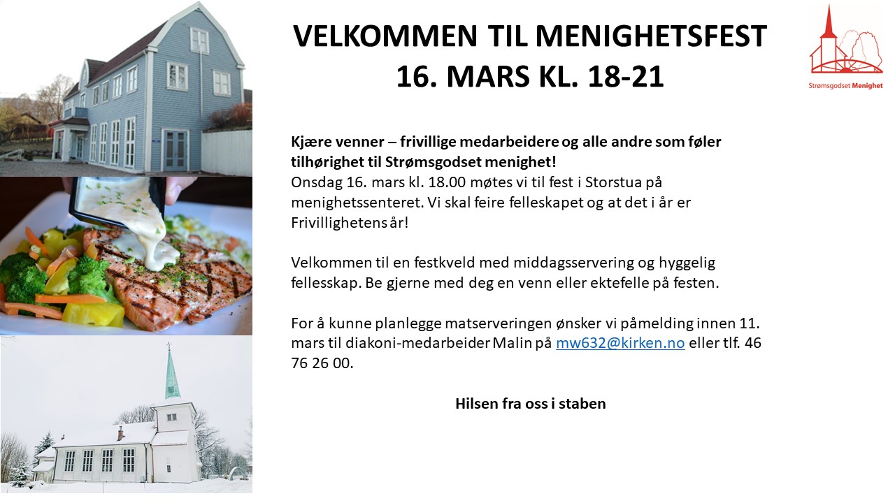 VELKOMMEN TIL MENIGHETSFEST!