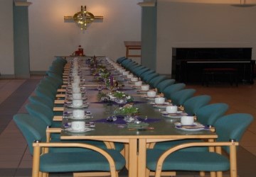 Bilde fra menighetssalen i Tangen Arbeidskirke. 