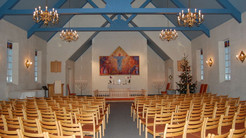 Slik ser det ut i kirkerommet i Frogn kirke