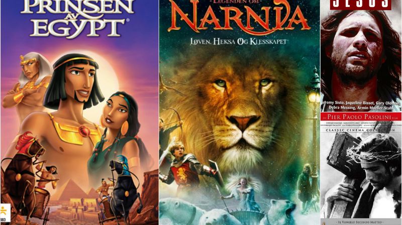 Kilder til påfyll: Det kom inn mange gode forslag til filmer, blant annet Prinsen av Egypt, Narnia, Bibelen: Jesus og Matteusevangeliet.