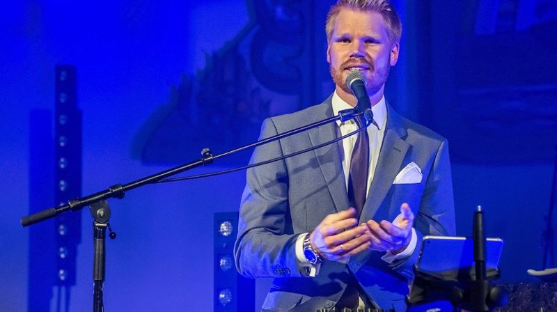 På Rake under konsert i Eigerøy arbeidskirke. Foto: Erling Svendsen
