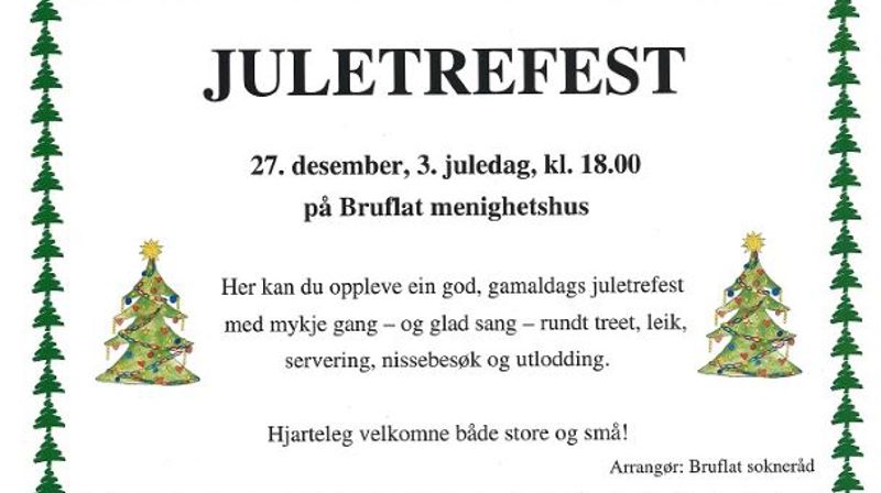 Juletrefest på Bruflat menighetshus 3. juledag