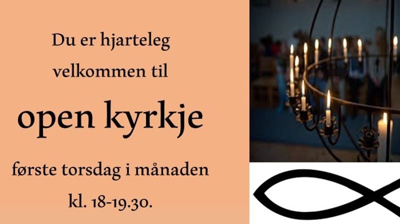 Open kyrkje torsdag 3. august kl. 18.00-19.30