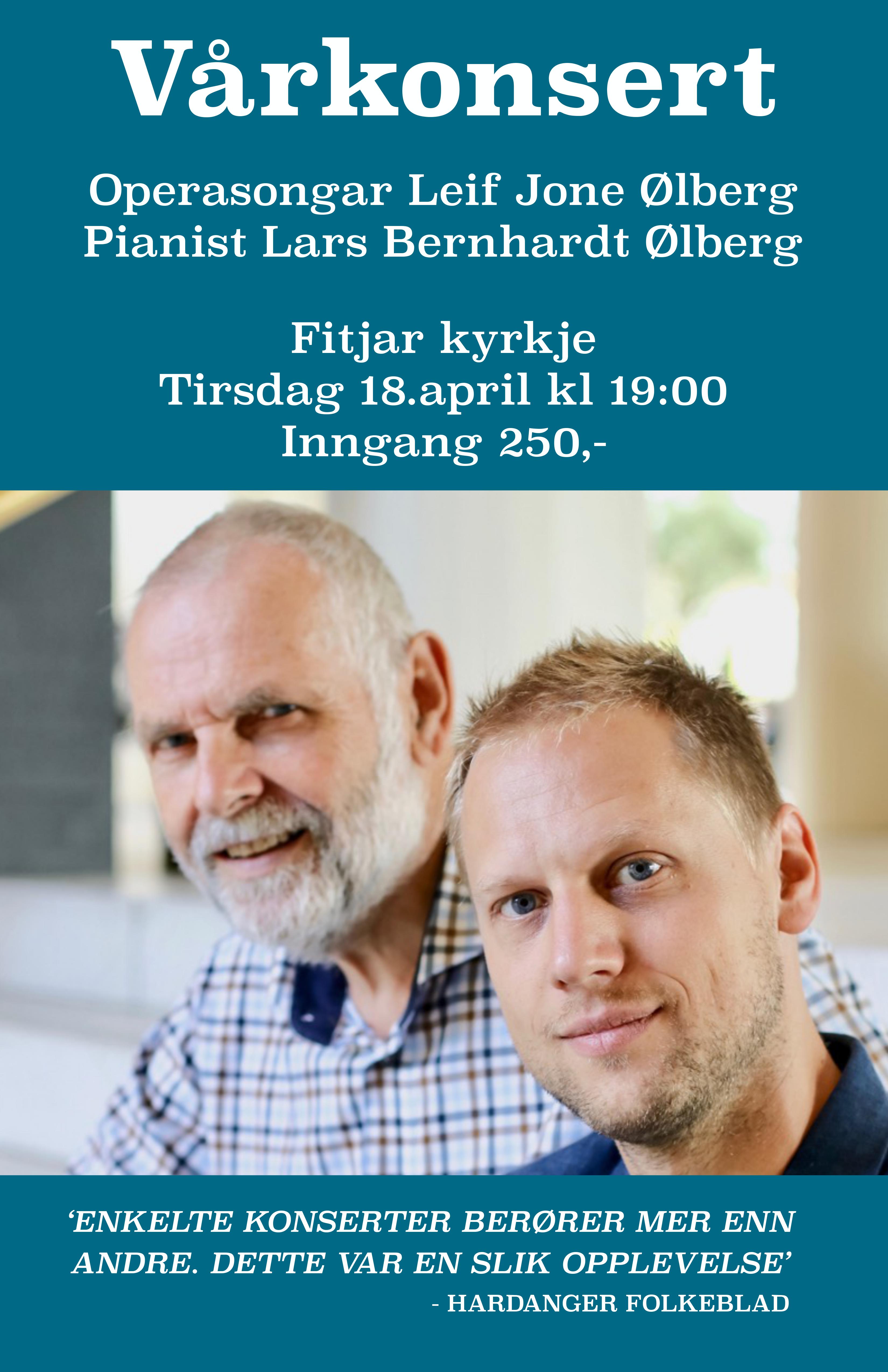 Plakat for konsert med Leif Jone Ølberg og Lars Bernhardt Ølberg