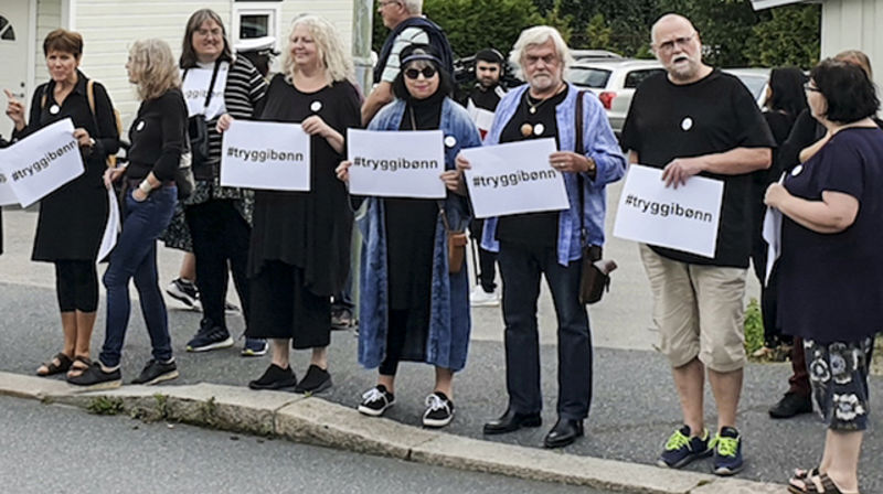 Fra markeringen i Sarpsborg 30. august. Foto: Dialogforum Østfold