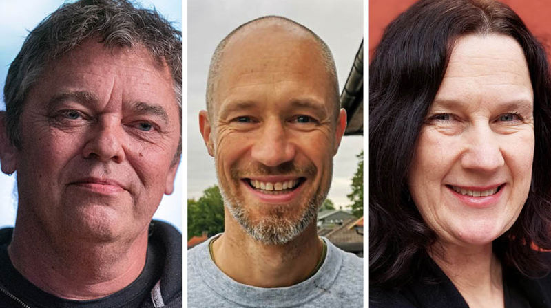 Kveldens panel, f.v.: Trond Henriksen (foto: Torstein Ihle), Karl Christian Backer (privat foto) og Kristin Winlund (foto: Den norske kirke i Fredrikstad).