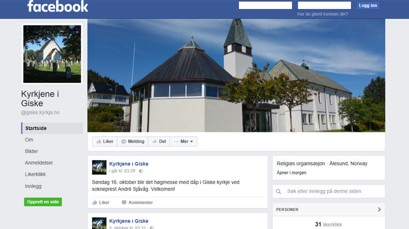 Kyrkjene i Giske på facebook!