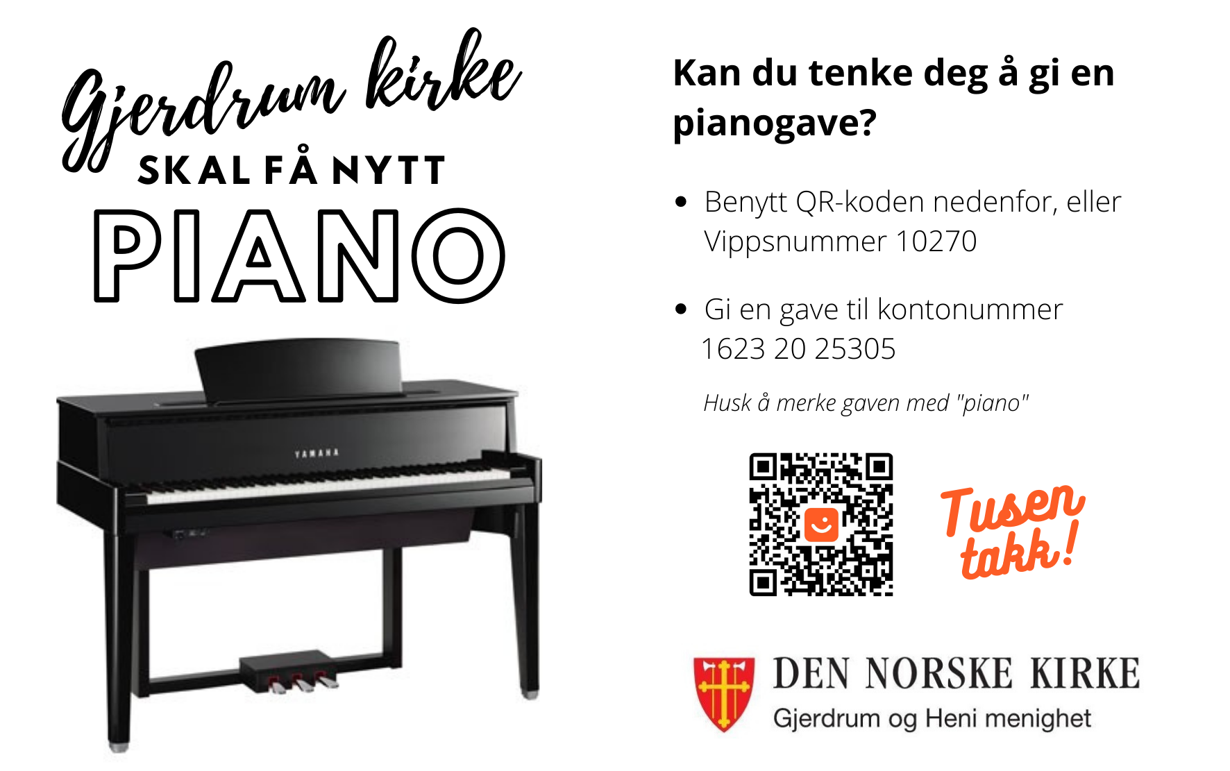 Nytt piano til Gjerdrum kirke