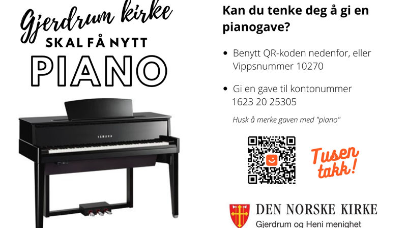 Nytt piano til Gjerdrum kirke