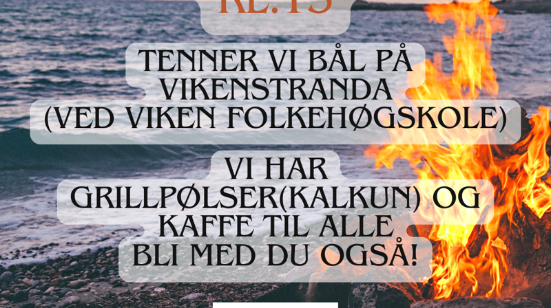 Bli med på grilling på Vikenstranda 02. påskedag!