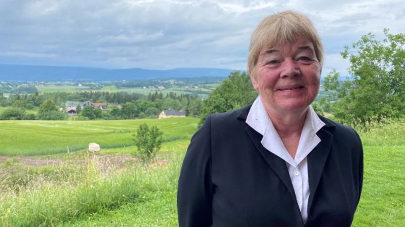 Anne-Marie Ruden Viset med utsikt fra St. Petri. (Foto: Inger S. Haug 2020).