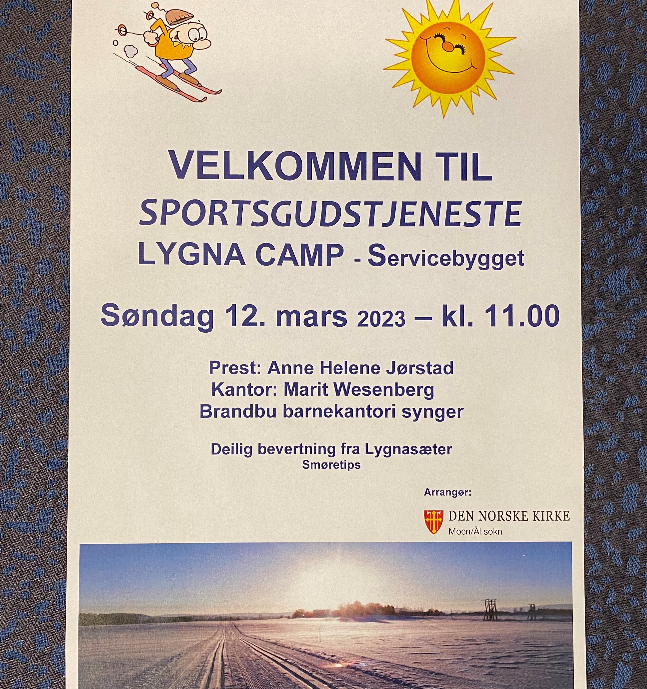 Sportsgudstjeneste på Lygna Camp 12. mars 2023.