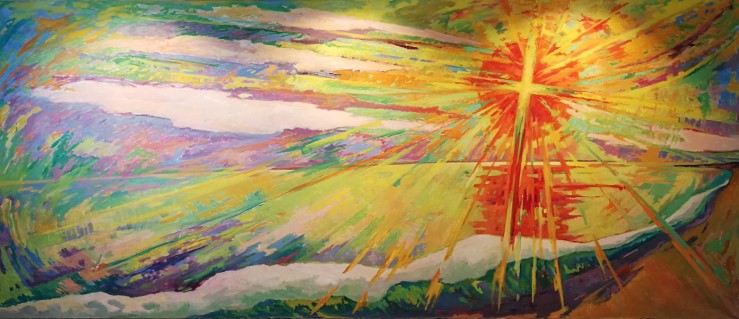 Maleriet henger i tilbygg til Ål kirke (foto Knut Bøe). 