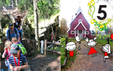Pilegrimsvandring med 5-åringene er et eksempel på et trosopplæringstiltak i Kirken i Gran. (Foto og montasje: Line C. Børresen). 