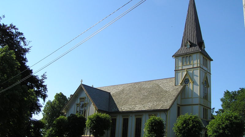 Hornmusikk fra kirketårnet i Grimstad kirke