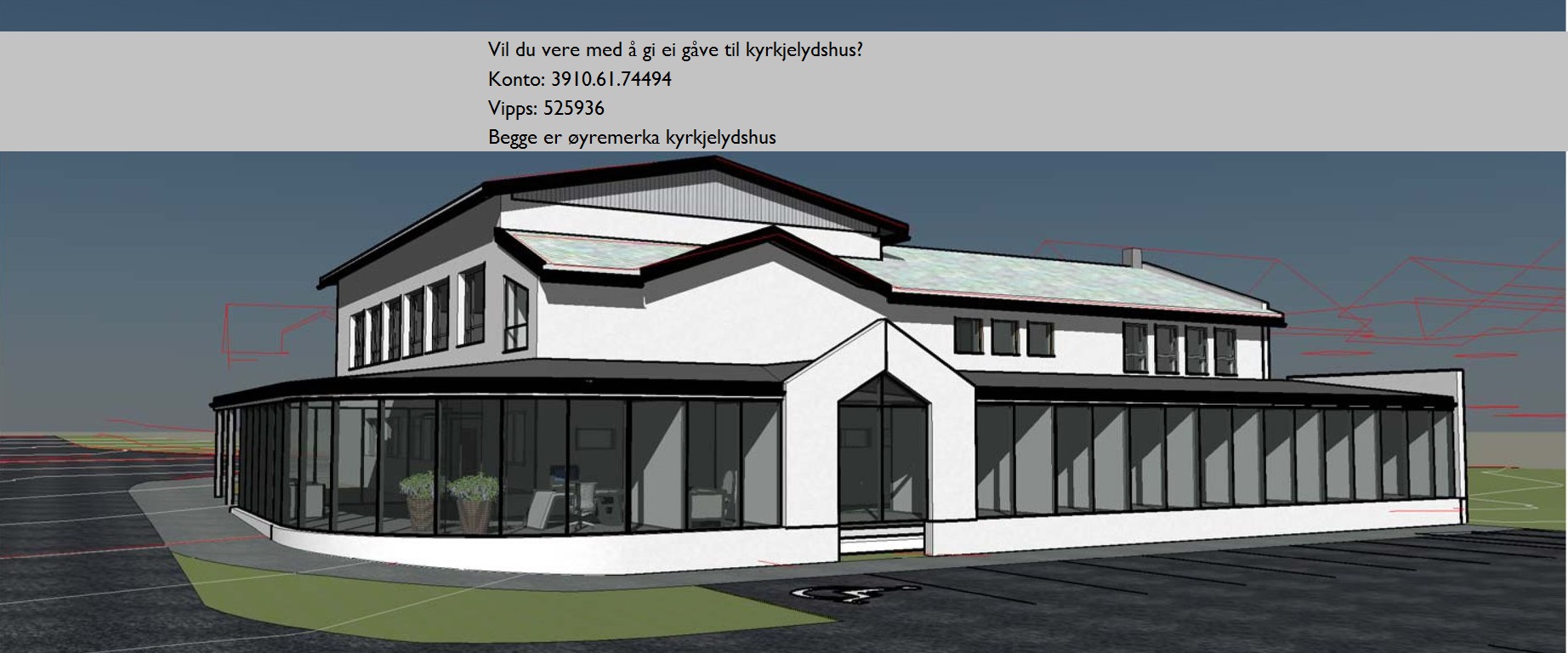 Bli med å bidra til kyrkjelydshus i Hareid.