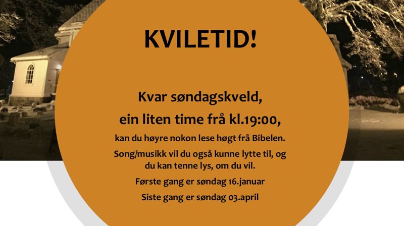 "Kviletid" kvar søndag kveld i Hareid kyrkje - fram til påske