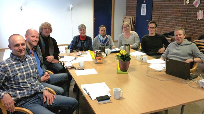 Fra venstre: Rune Steensnæs Engedal, Torgeir Vea, Goos ten Napel, Inger-Mette Brommeland, Ileana del Carmen Chuinti , Heidi Saltveit, Sveinar Medhaug og Jon Erik Strand.