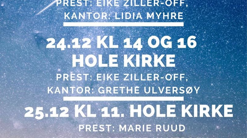Gudstjenester i kirken i julen!