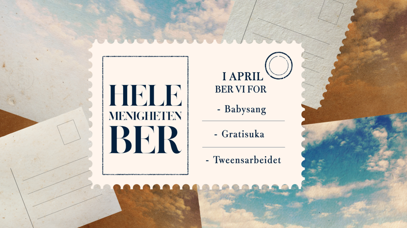 Hele menigheten ber.