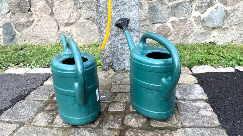 En av vannkranene på Kvelde kirkegård. Foto: Kristina Hvarnes Andersen