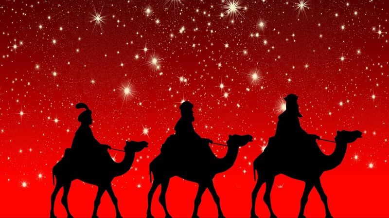 Illustrasjon av de tre vise menn, også kalt hellige tre konger.