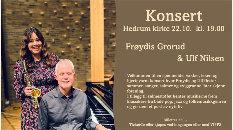 Konsert i Hedrum kirke Onsdag 22.10 kl. 19.00