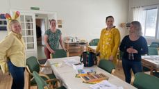 Mari Stålerød, Lene B. Holt, Marianne Kvalevåg og Brynhild Næss Holm fra påskeverkstedkomiteen. Foto: Kristina Hvarnes Andersen