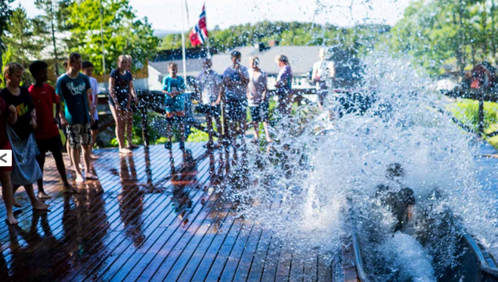 På Solåsen leirsted er det vannsklie. Foto: solasen.no