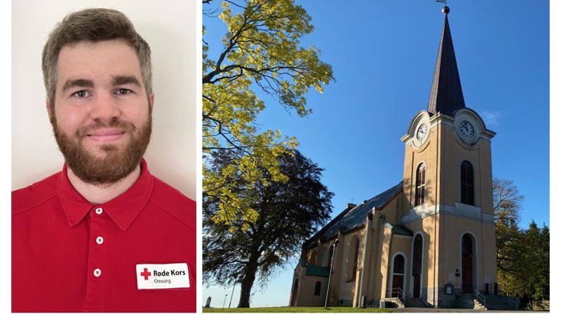 Christian Dag Nilsen er frivillig medarbeider i Røde Kors. Sammen med Distriktsrådet for Omsorg har han som medlem av Distriktsrådet tatt initiativ til konserten i Larvik kirke. Foto: Ida R. Aasen og Christian Dag Nilsen.